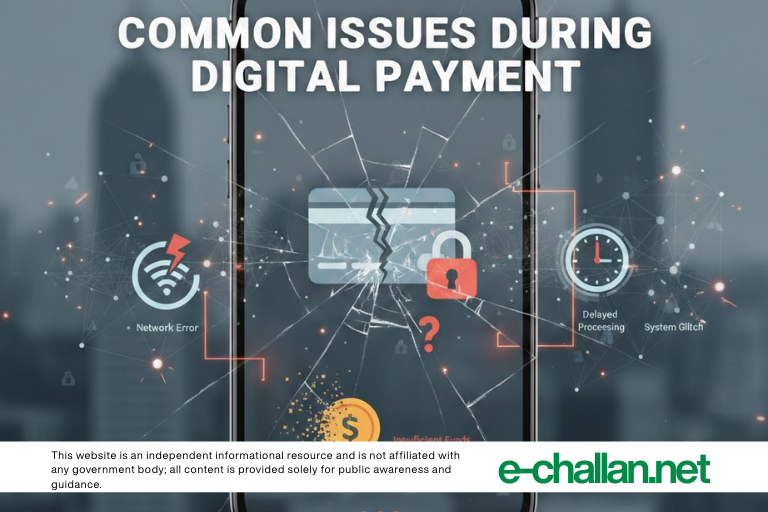 where to pay e challan fines digitally in pakistan.