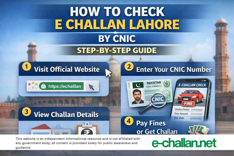 e challan check lahore by cnic