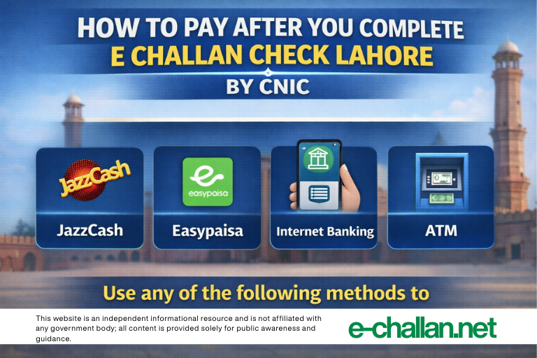 e challan check lahore by cnic