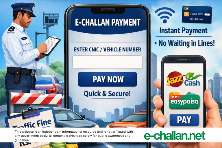 e challan payment via jazzcash easypaisa