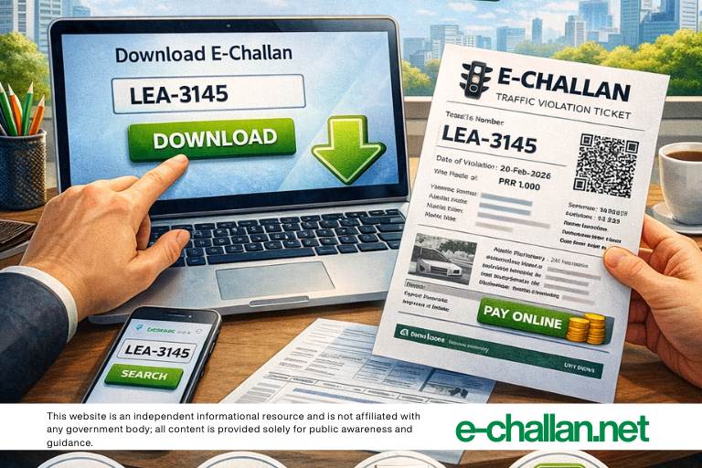 how to download print your e challan in february march 2026