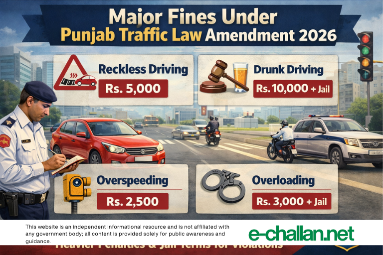 Major Fines Under Punjab Traffic Law Amendment 2026