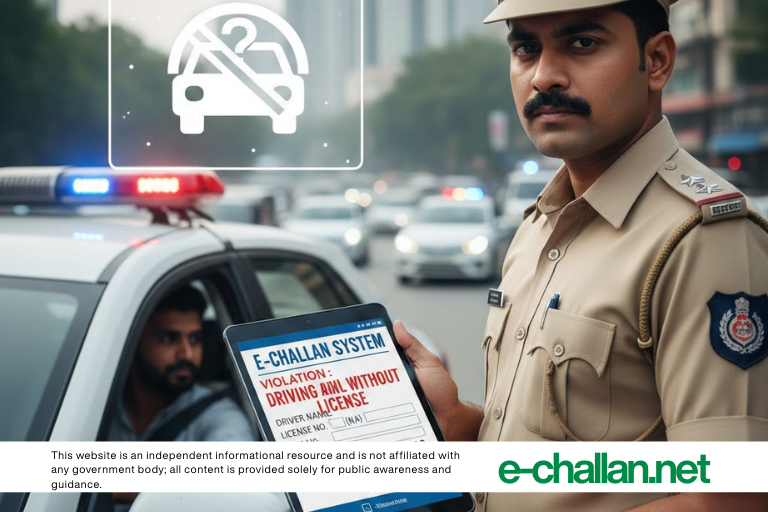 E-Challan System for Driving Without License