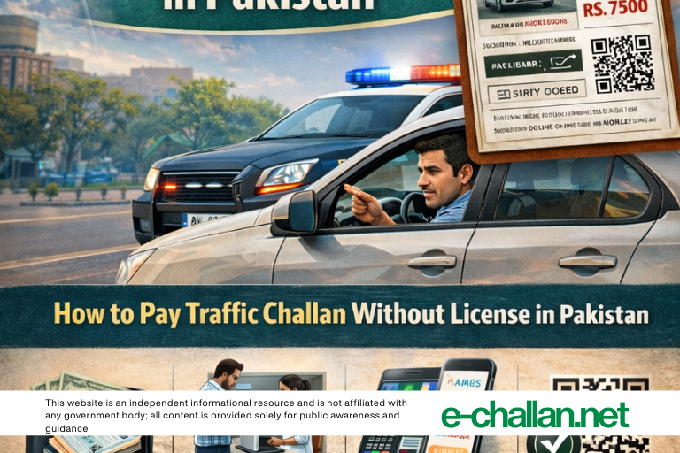 How to Pay Traffic Challan Without License in Pakistan