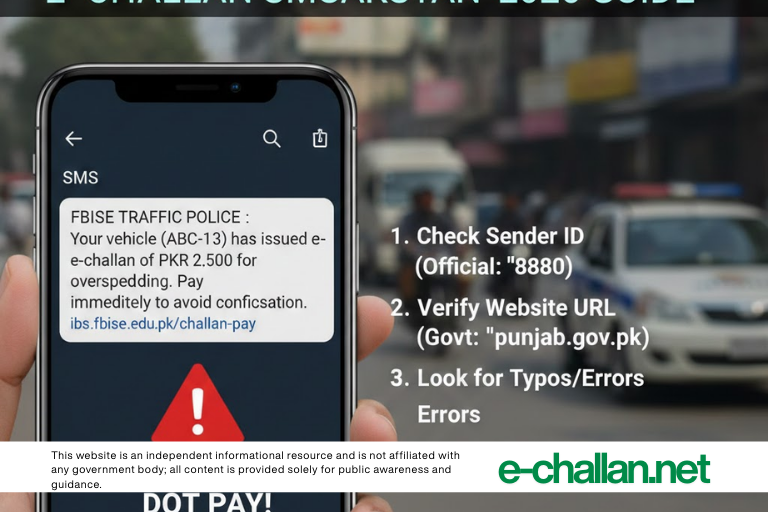 how to spot a fake e challan sms