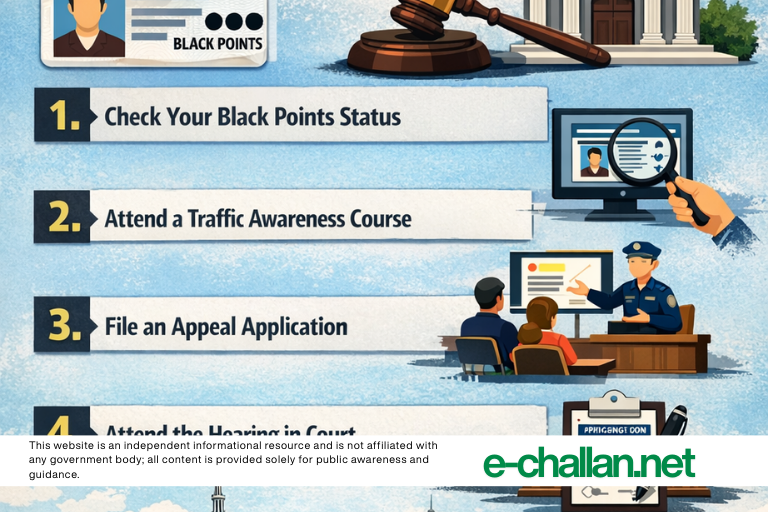 how to remove black points from driving license in punjab 2026
