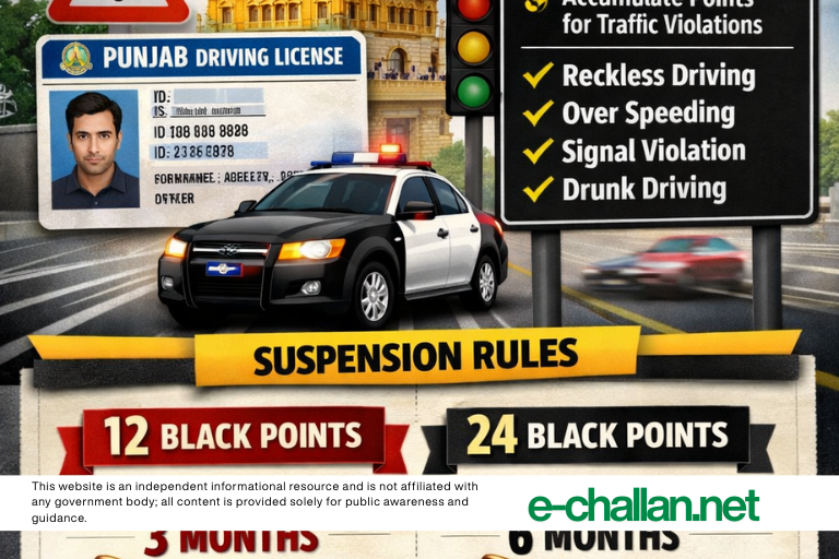 driving license suspension rules in Punjab