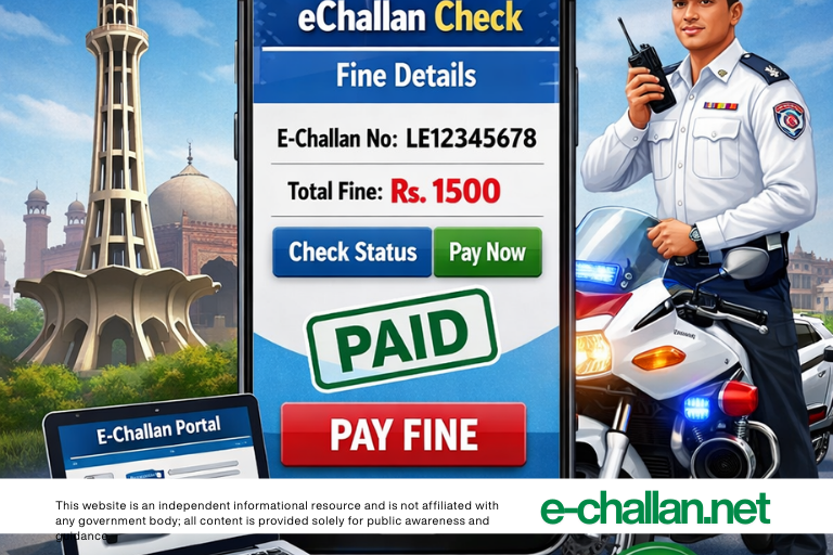 e challan check lahore