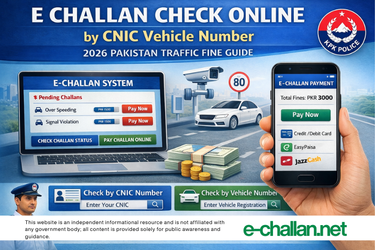 e challan check online by cnic vehicle number