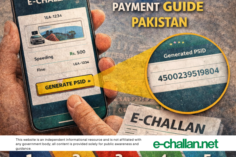 how to generate psid for e challan