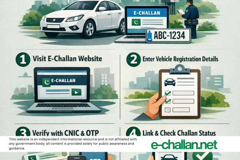 how to link vehicle registration with e challan system in pakistan