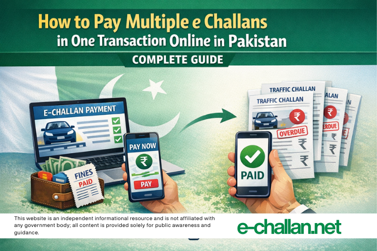 how to pay multiple e challans in one transaction online in pakistan