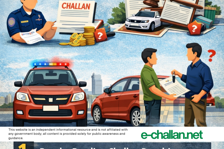 how to transfer vehicle ownership if challan is pending