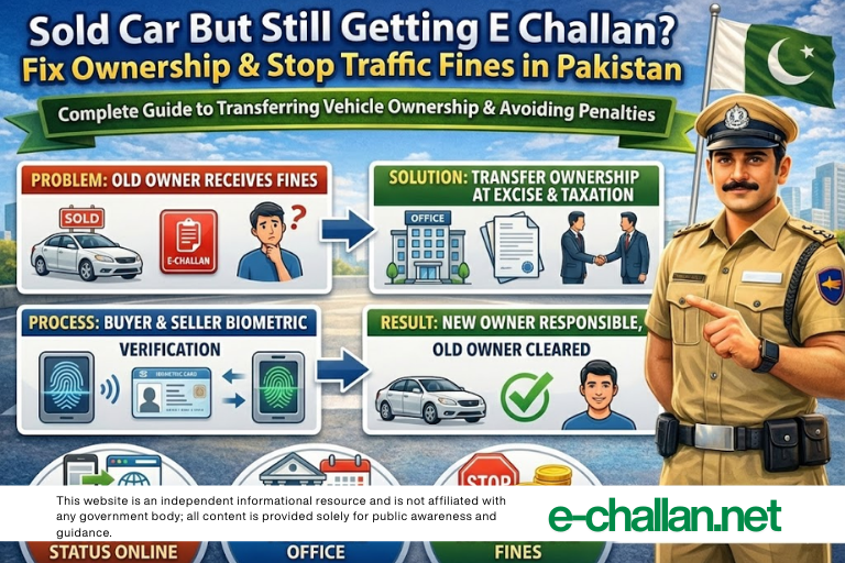 sold car but getting e challan