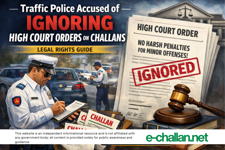 traffic police accused of ignoring High Court orders on challans